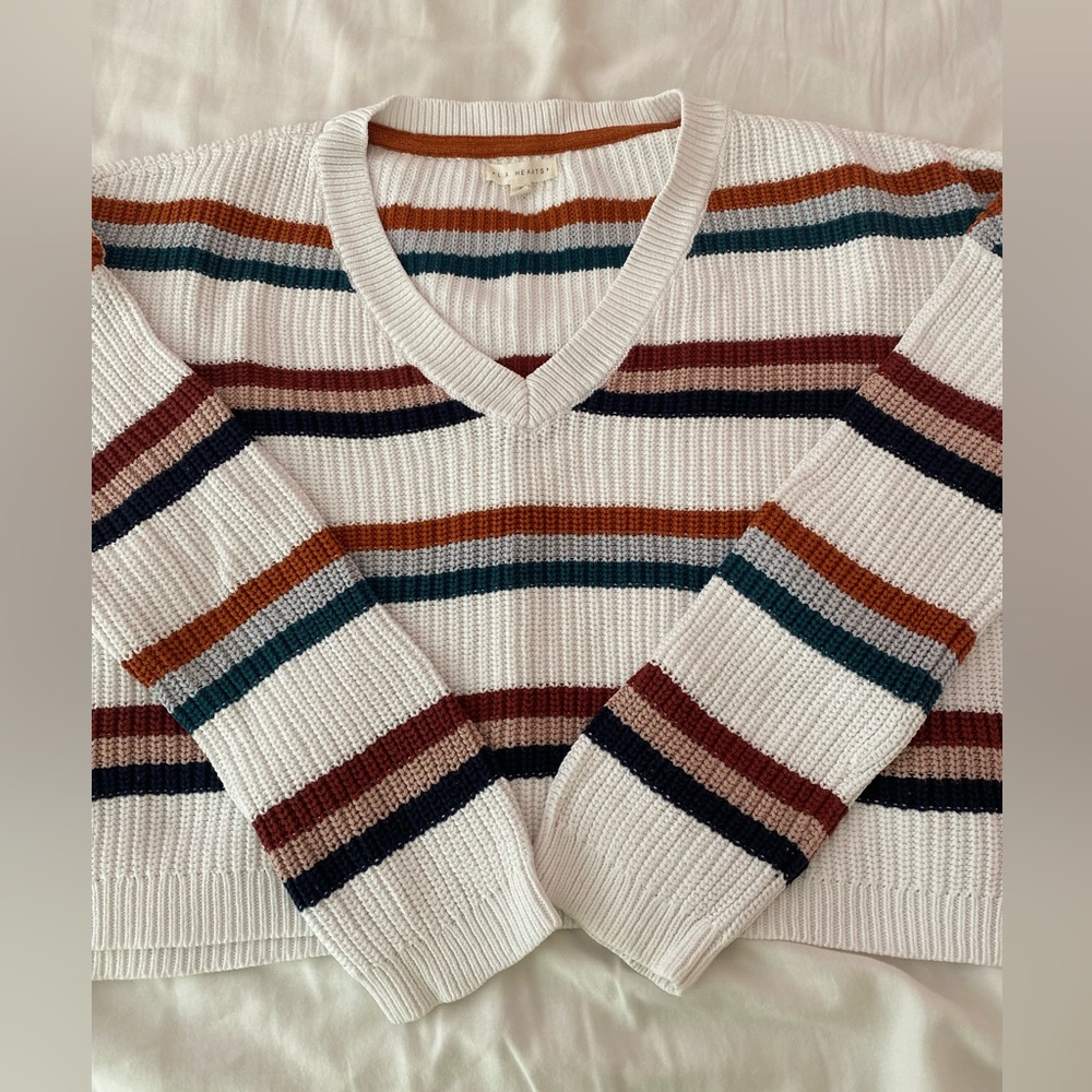 PacSun LA Hearts cropped boxy knit striped sweater